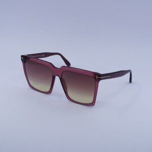 New Tom Ford FT0764 69T Sabrina Sunglasses Bordeaux Square Frame,Bordeaux Lenses